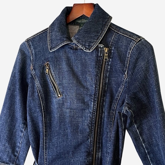 Vintage Ralph Lauren Denim Trench Coat Petite Small - Picture 8 of 15